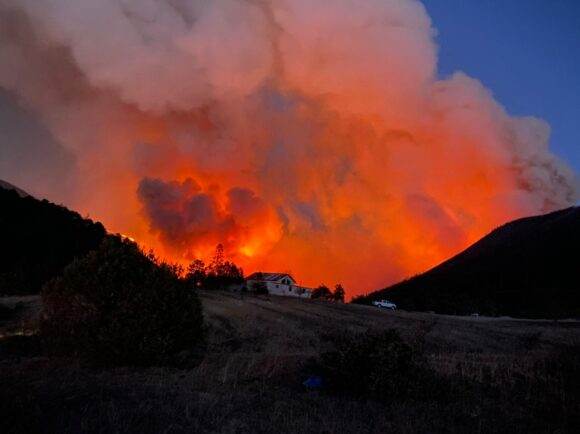Combaten incendio en la zona boscosa de Arteaga