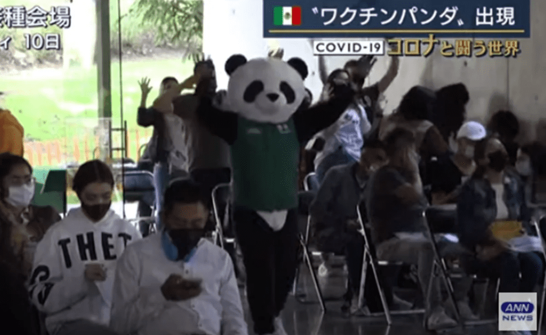 México se vuelve noticia en Japón por Pandemio, la botarga de la vacunación