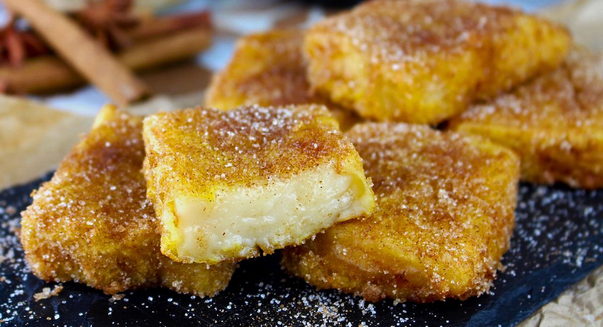 Cocina leche frita, un típico postre español