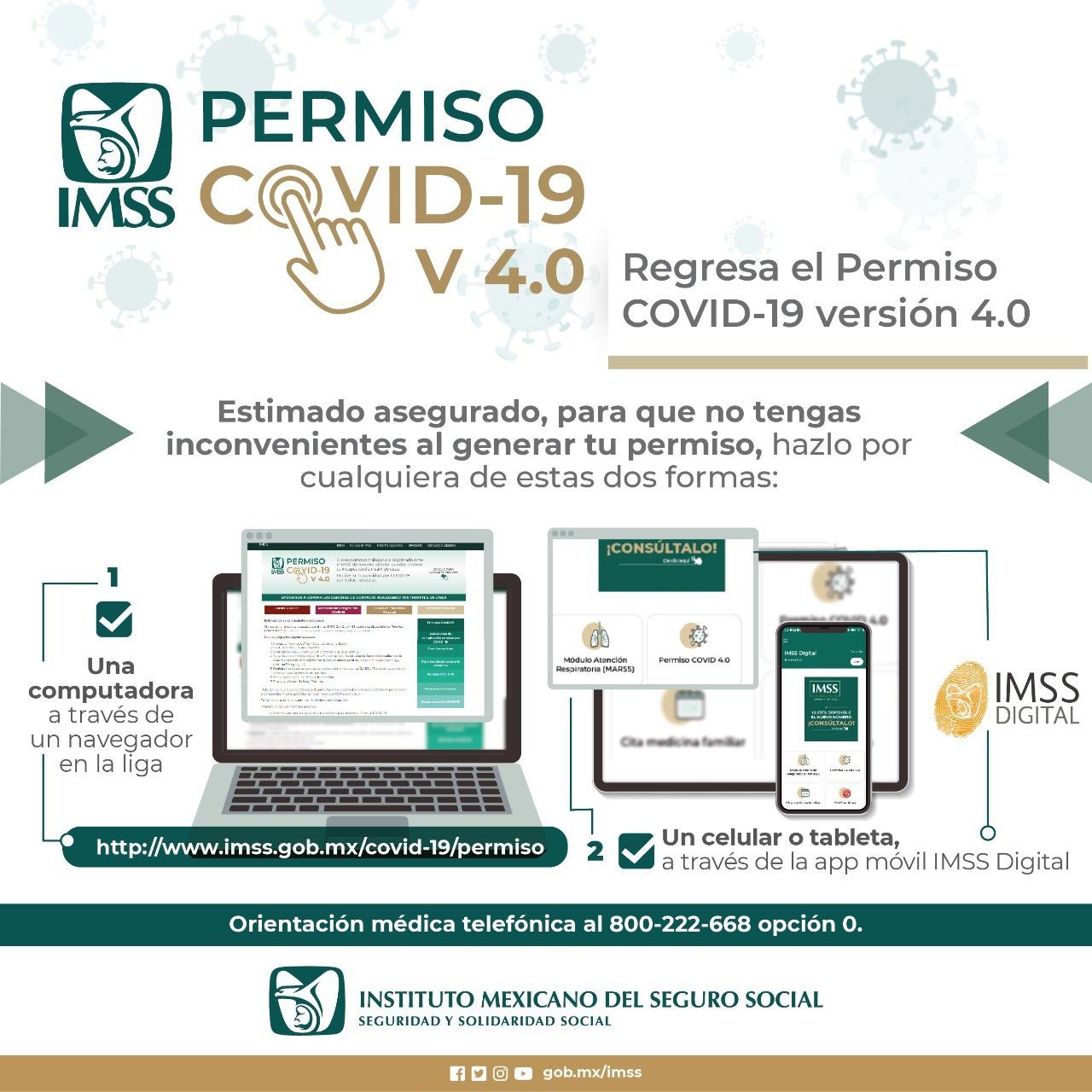 Llama IMSS Coahuila a utilizar plataforma de Permiso COVID 4.0