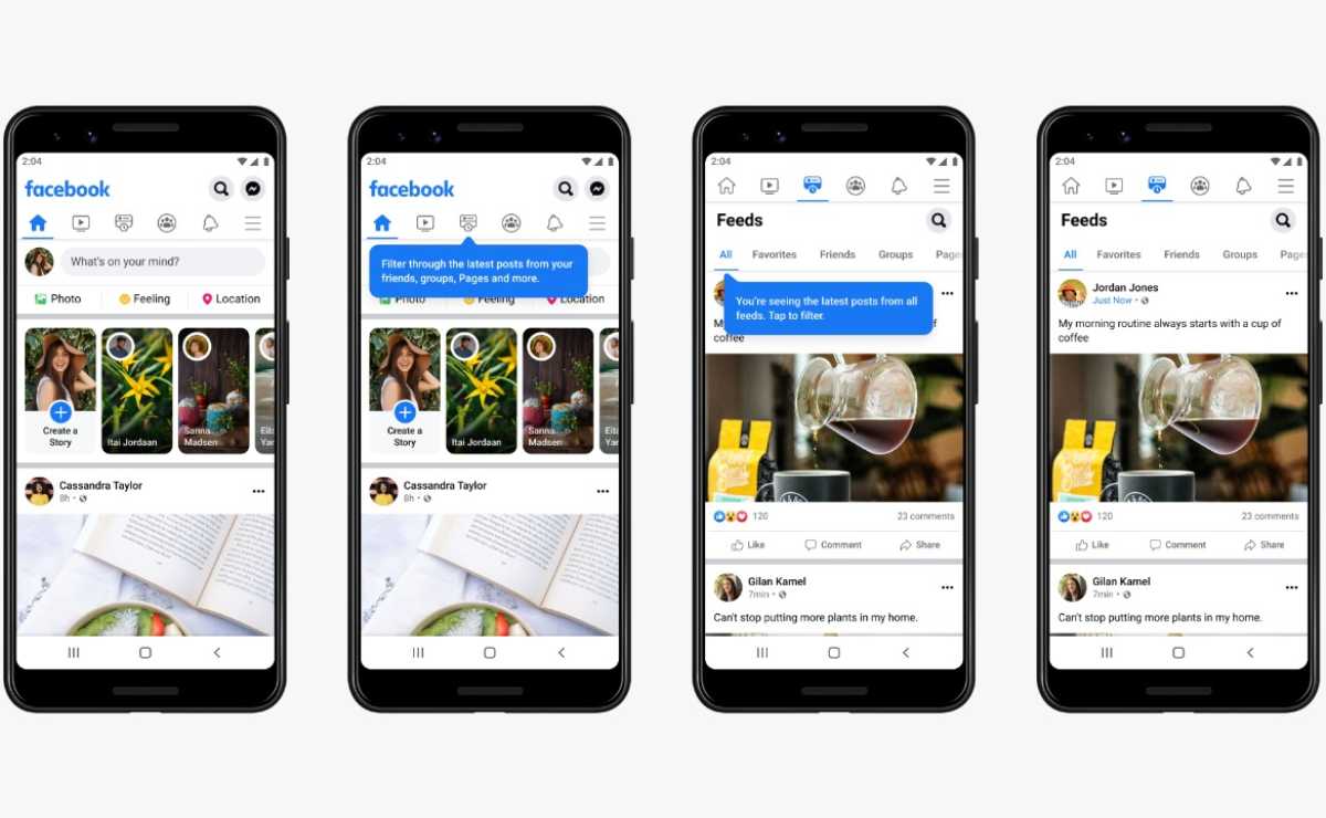 Meta presenta las pestañas ‘Inicio’ y ‘Feeds’ en Facebook