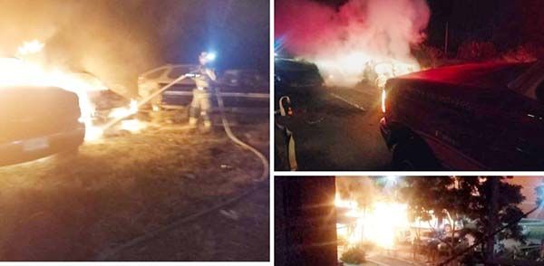 Queman vehículos en 5 municipios de Guanajuato