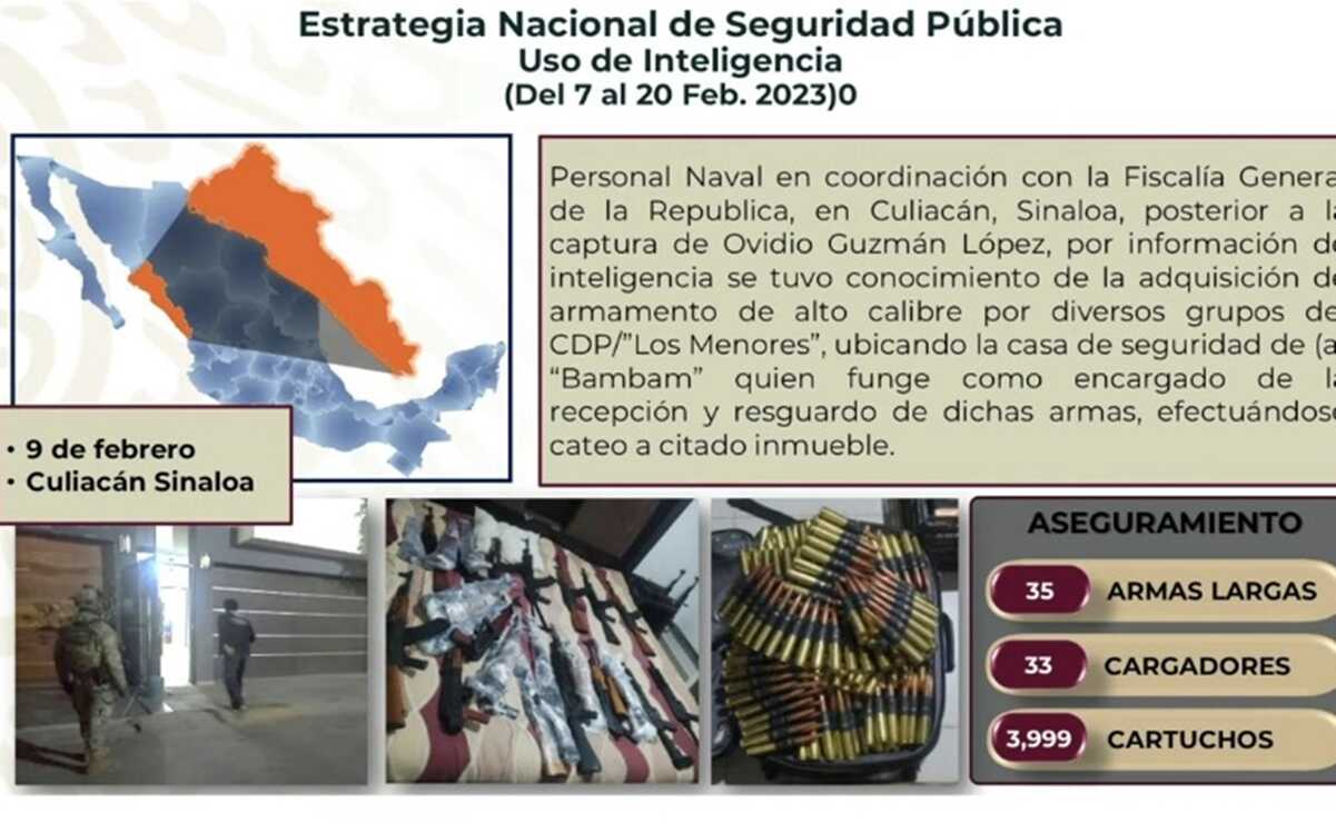 Aseguran armas de alto calibre para «Los Menores» en casa de seguridad, tras la captura de Ovidio Guzmán