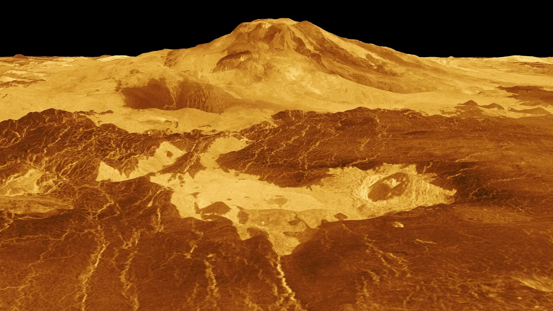 Hallan un gran volcán activo en Venus