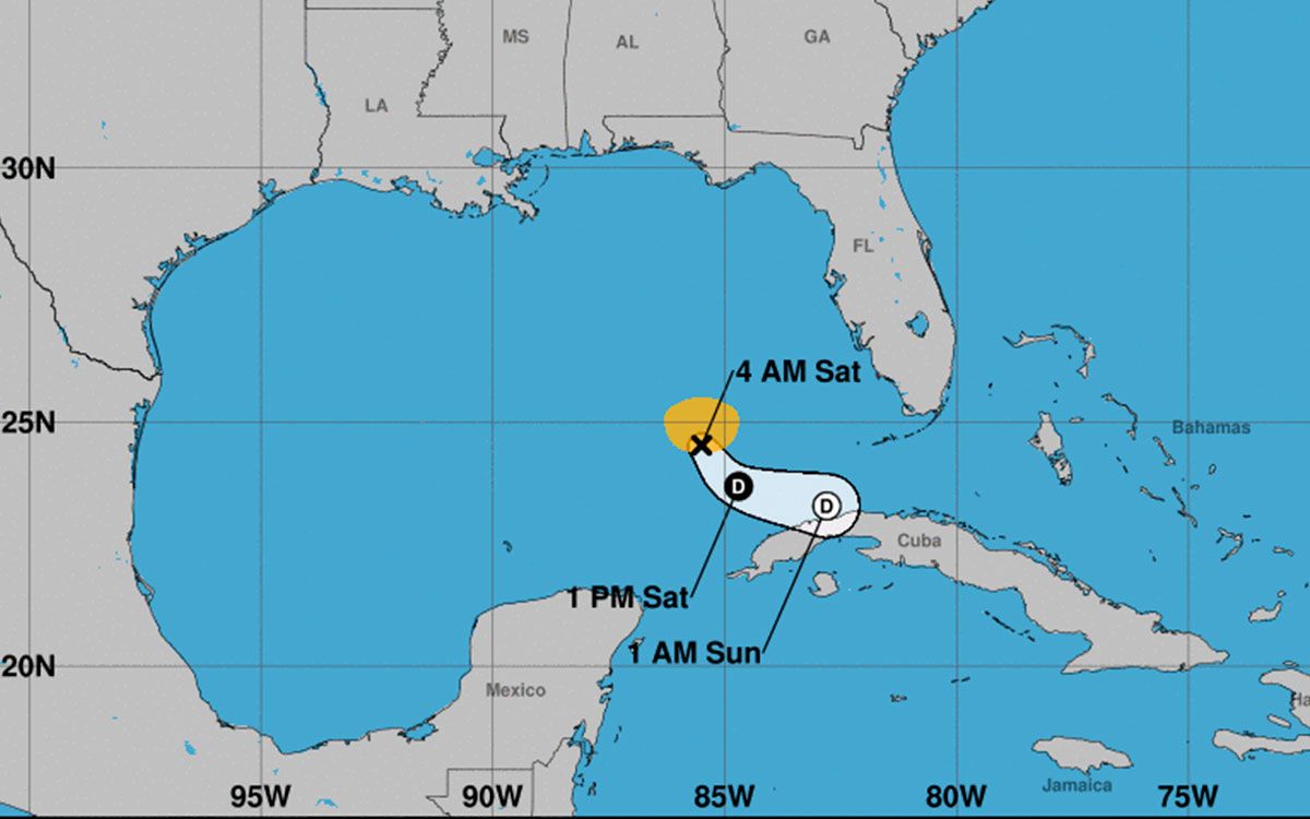 Tormenta tropical Arlene se debilita mientras avanza al sur por el Golfo de México