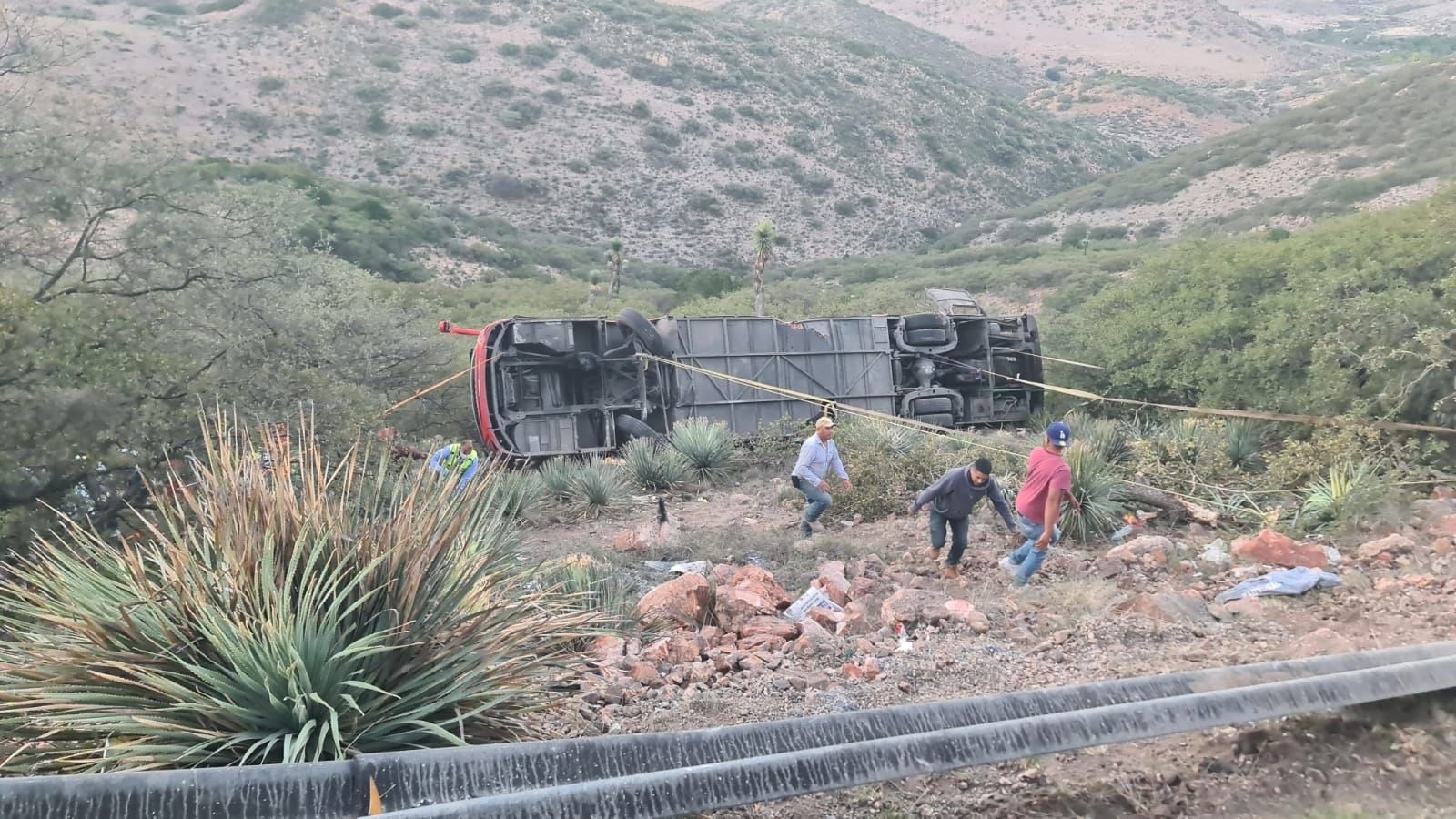 Autobús cae a un barranco en San Luis Potosí; hay 10 muertos