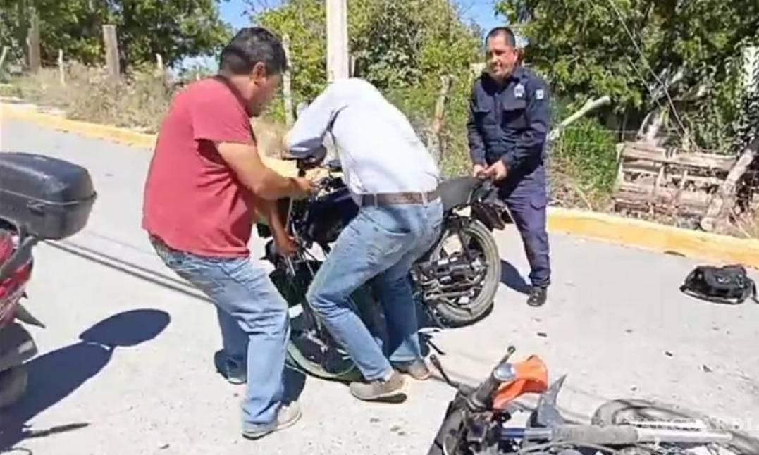 Colisión entre motos deja tres personas lesionadas