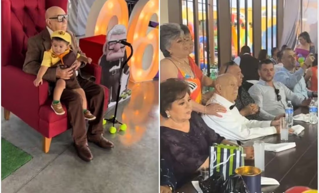Abuelito festeja cumpleaños 96 con fiesta temática de «Up» y resultado conmueve en TikTok