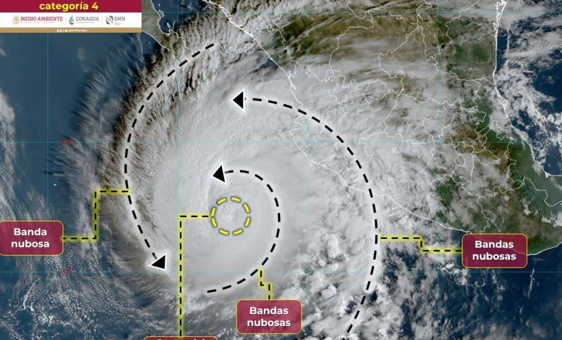 Huracán «Norma» se intensifica a categoría 4 sobre aguas del Pacífico