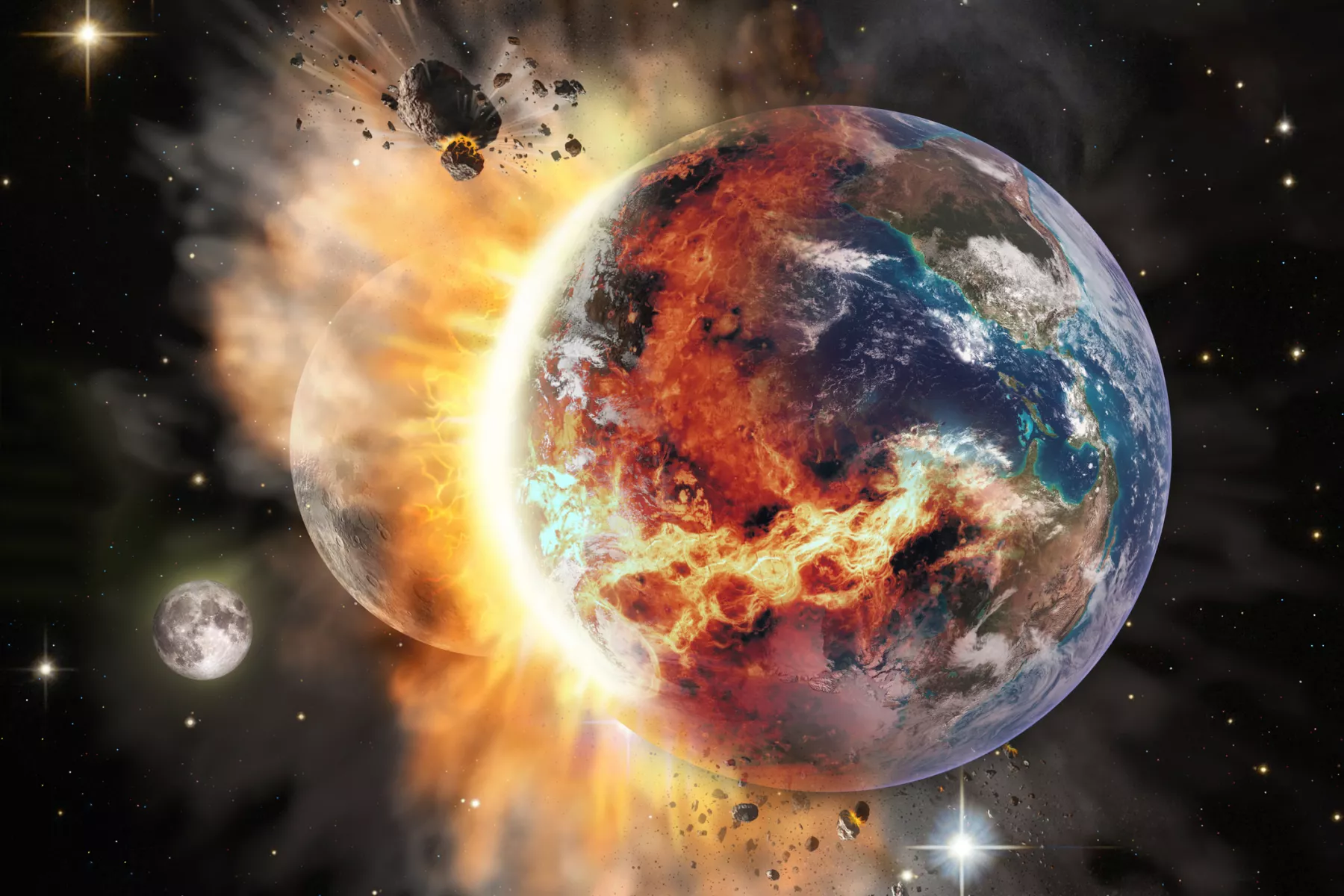 Científicos habrían encontrado evidencia del choque planetario que formó la Luna