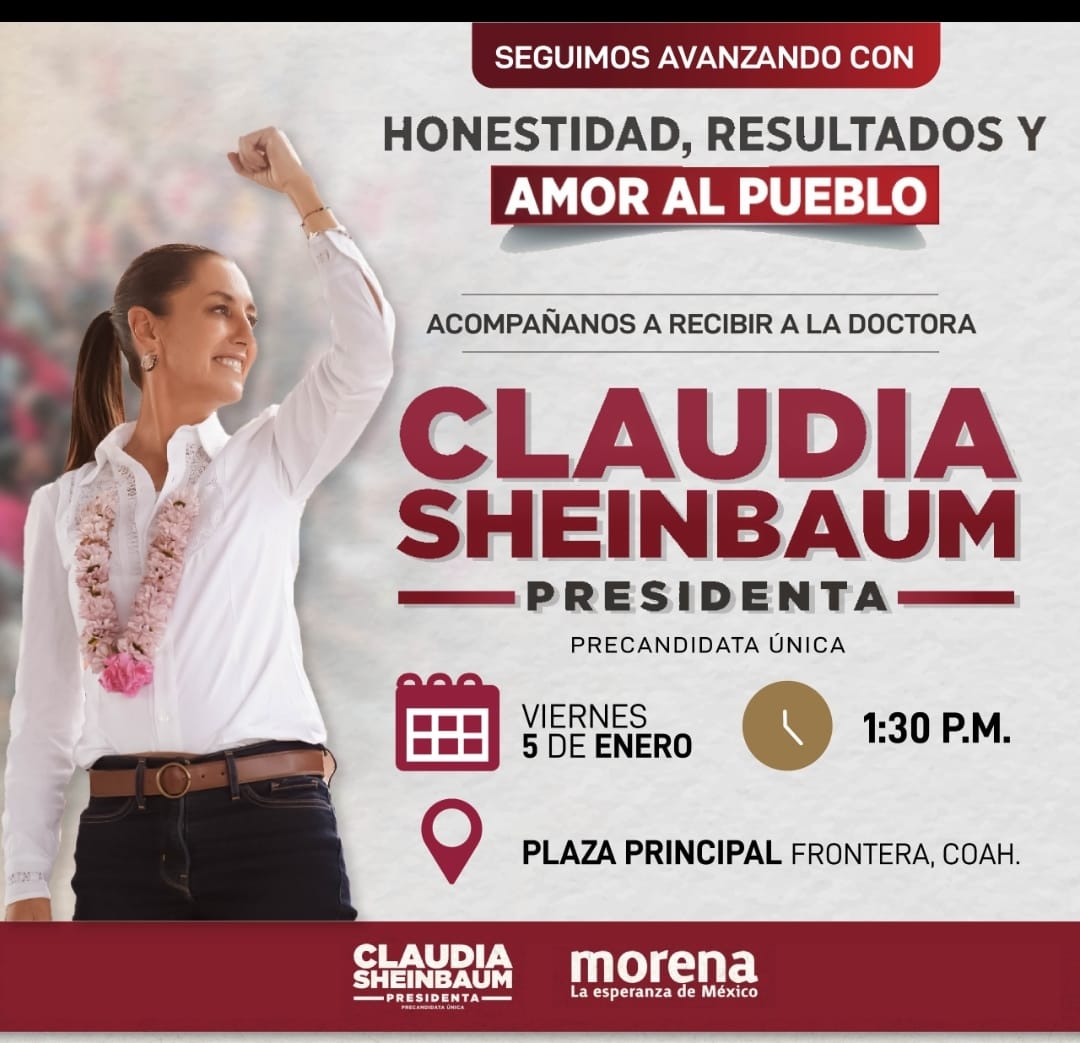 Visitará Sheinbaum la ciudad del riel en enero
