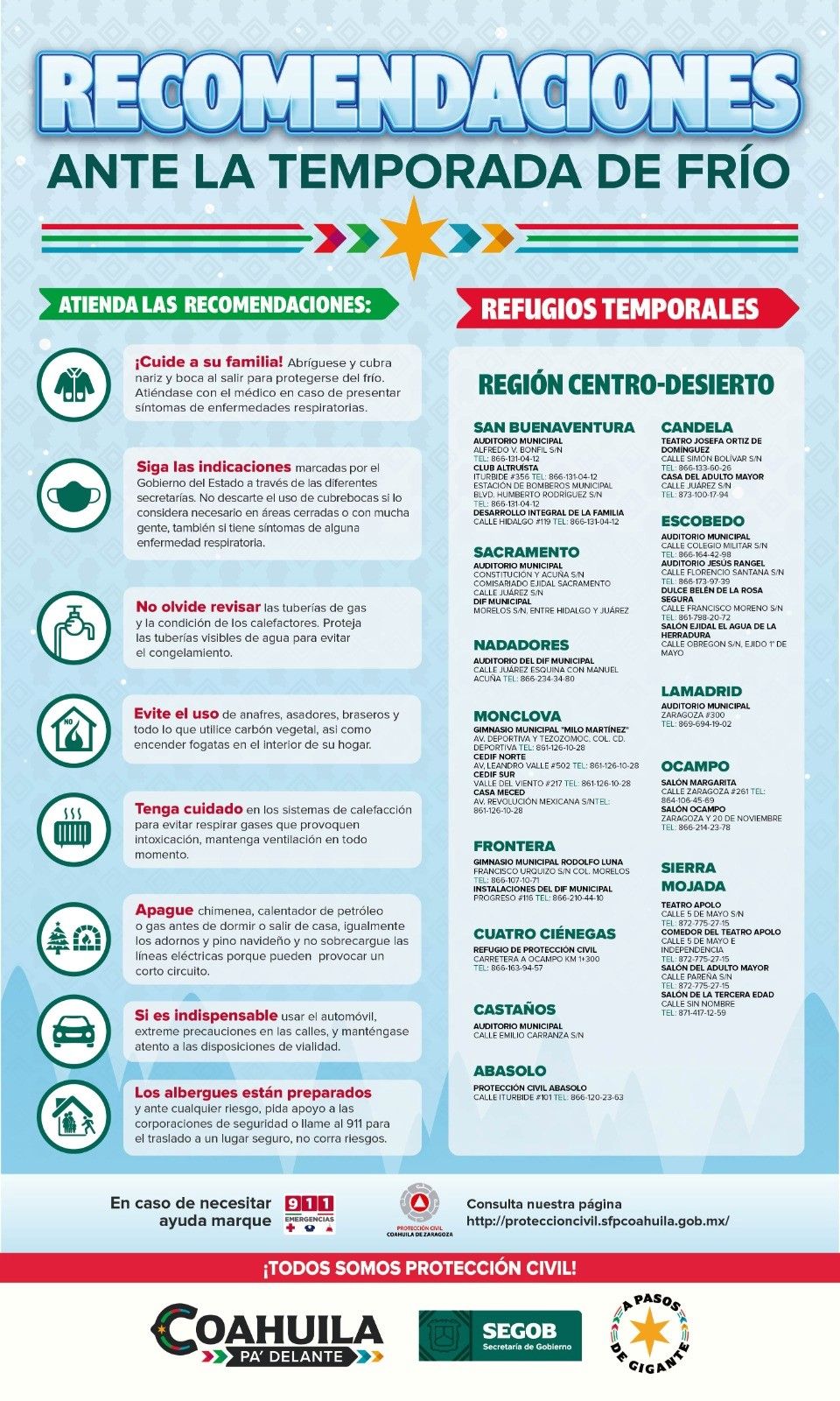 Preparan refugios por frente frío 16