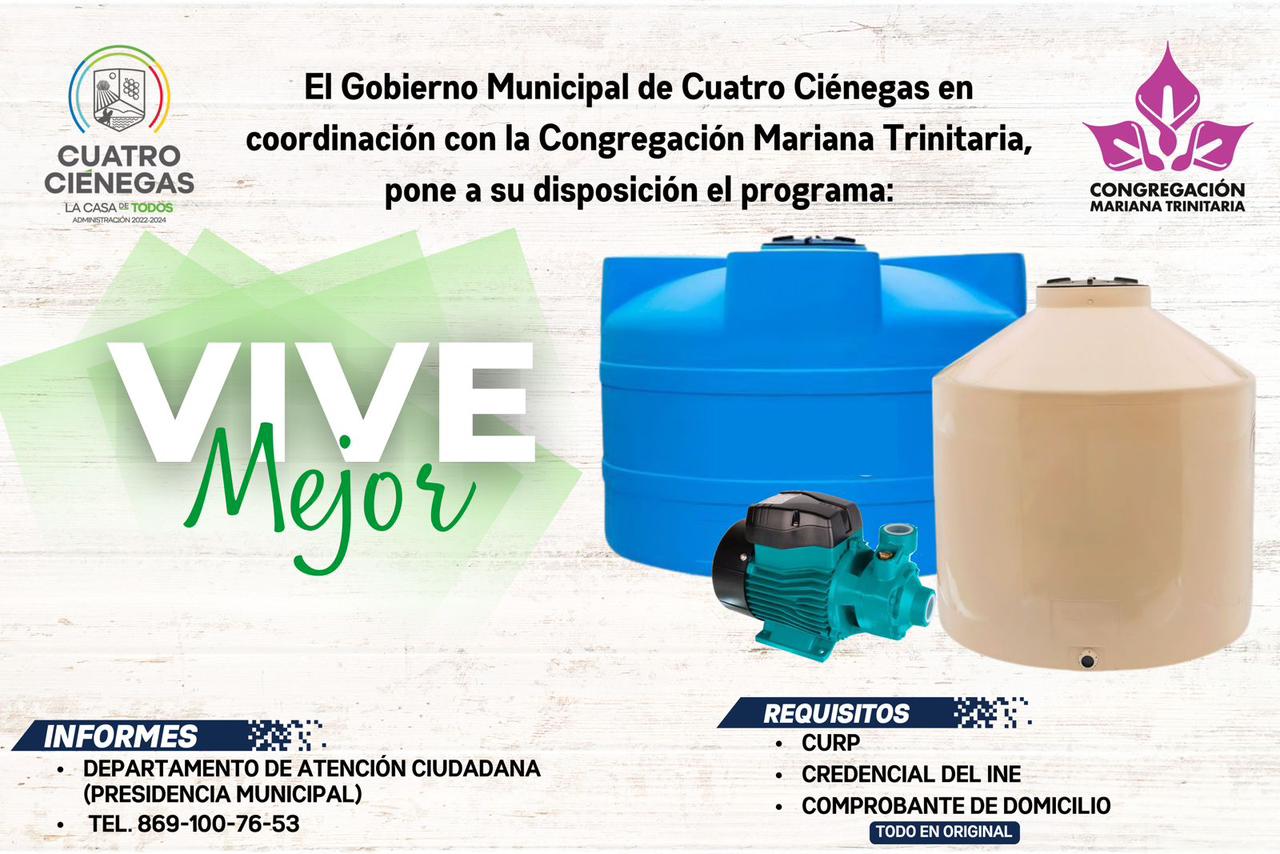 Llevan a cieneguenses tinacos y bombas de agua