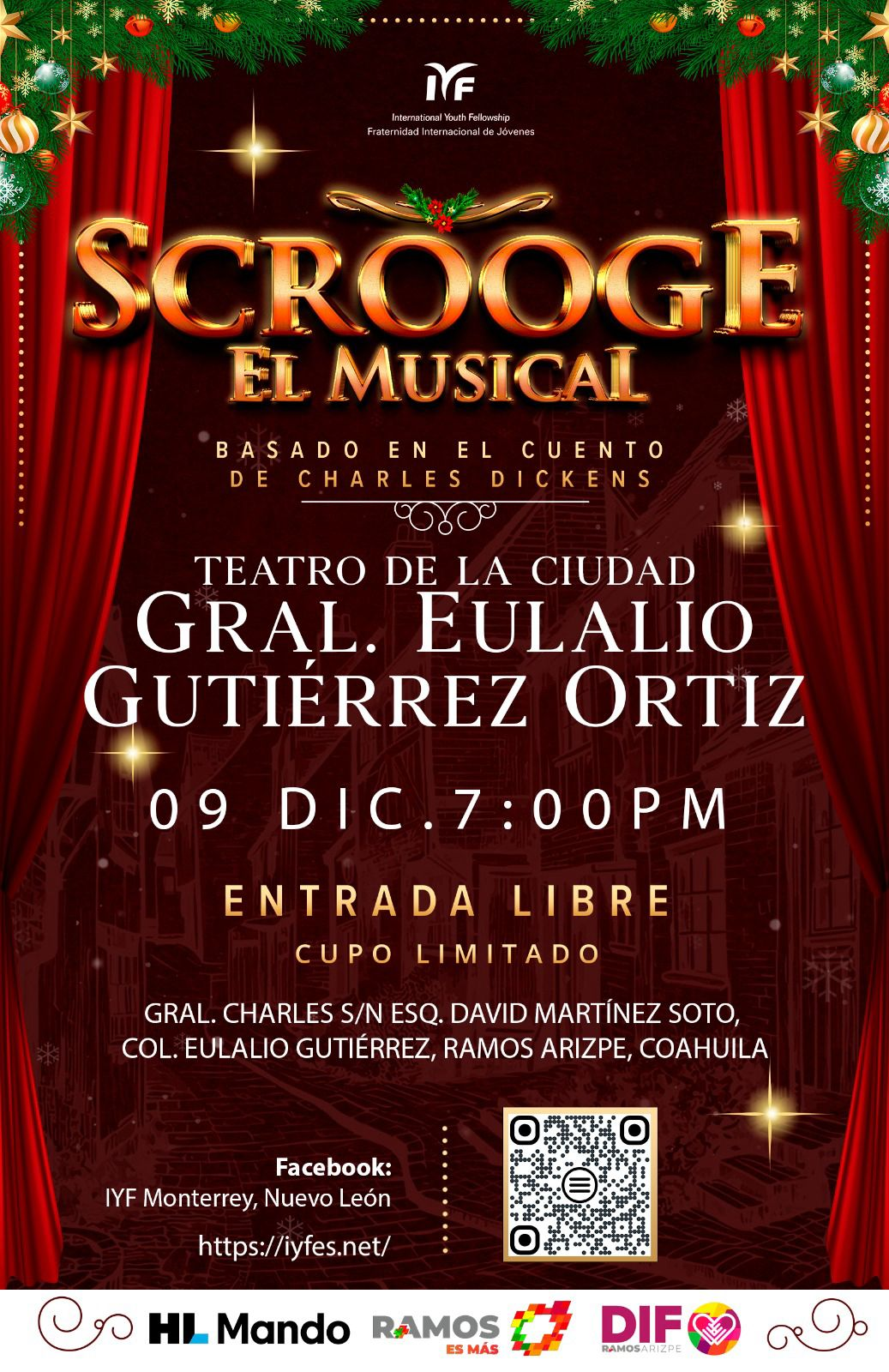 OFRECERÁ DIF RAMOS ARIZPE MUSICAL NAVIDEÑO EN EL TEATRO DE LA CIUDAD “EULALIO GUTIÉRREZ”