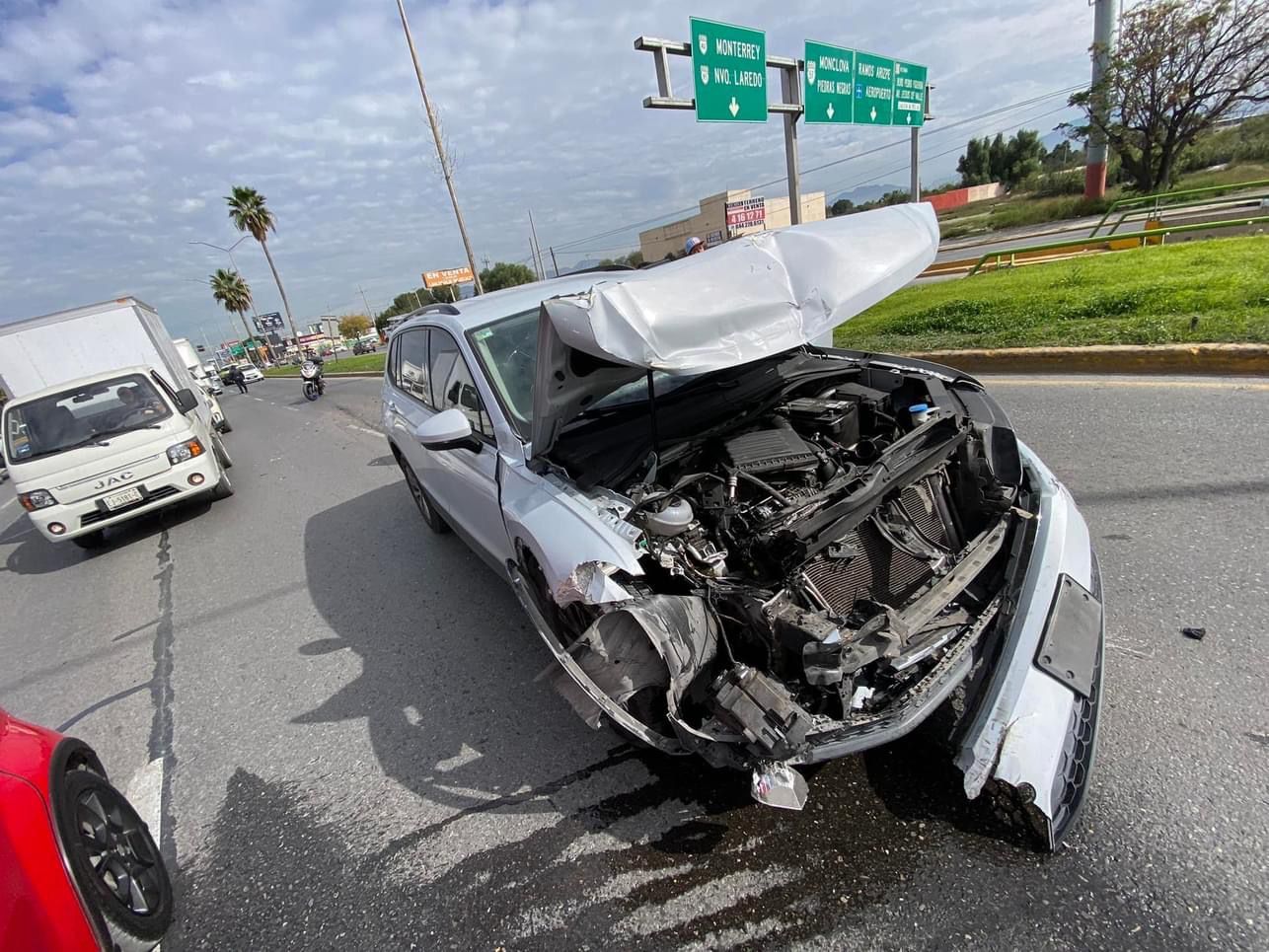 Lía tráfico vehicular choque por alcance