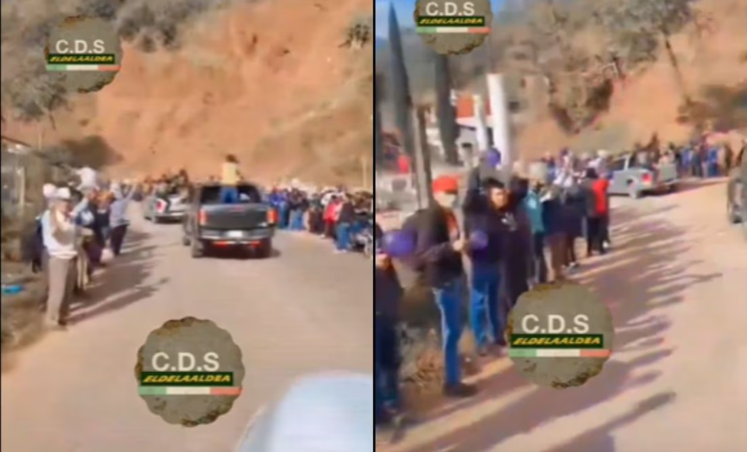 Otra vez en Chiapas: con banderas y globos reciben a caravana del Cártel de Sinaloa