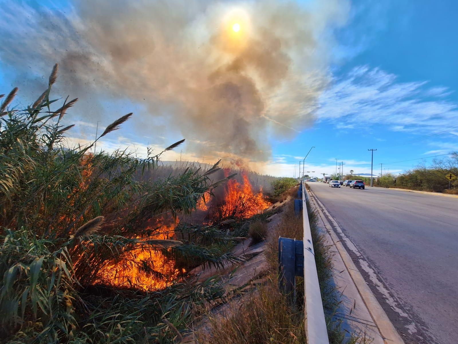 Aterroriza incendio en pastizales del río