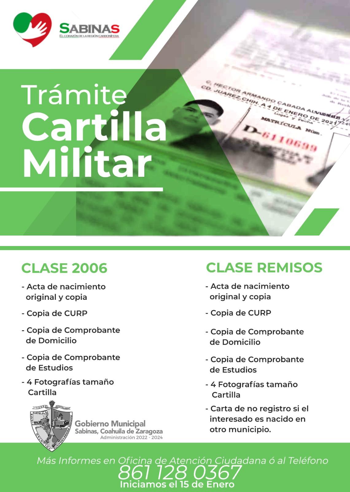 Inician trámites de cartilla clase 2006