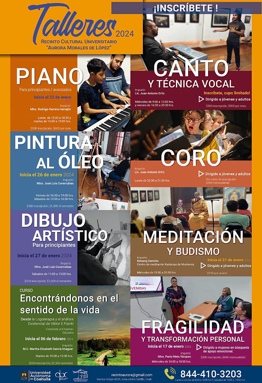 Ofrece “Aurora Morales” diversos Cursos y Talleres