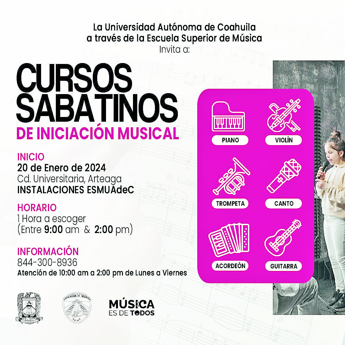 Oferta UAdeC  Curso de Iniciación Musical
