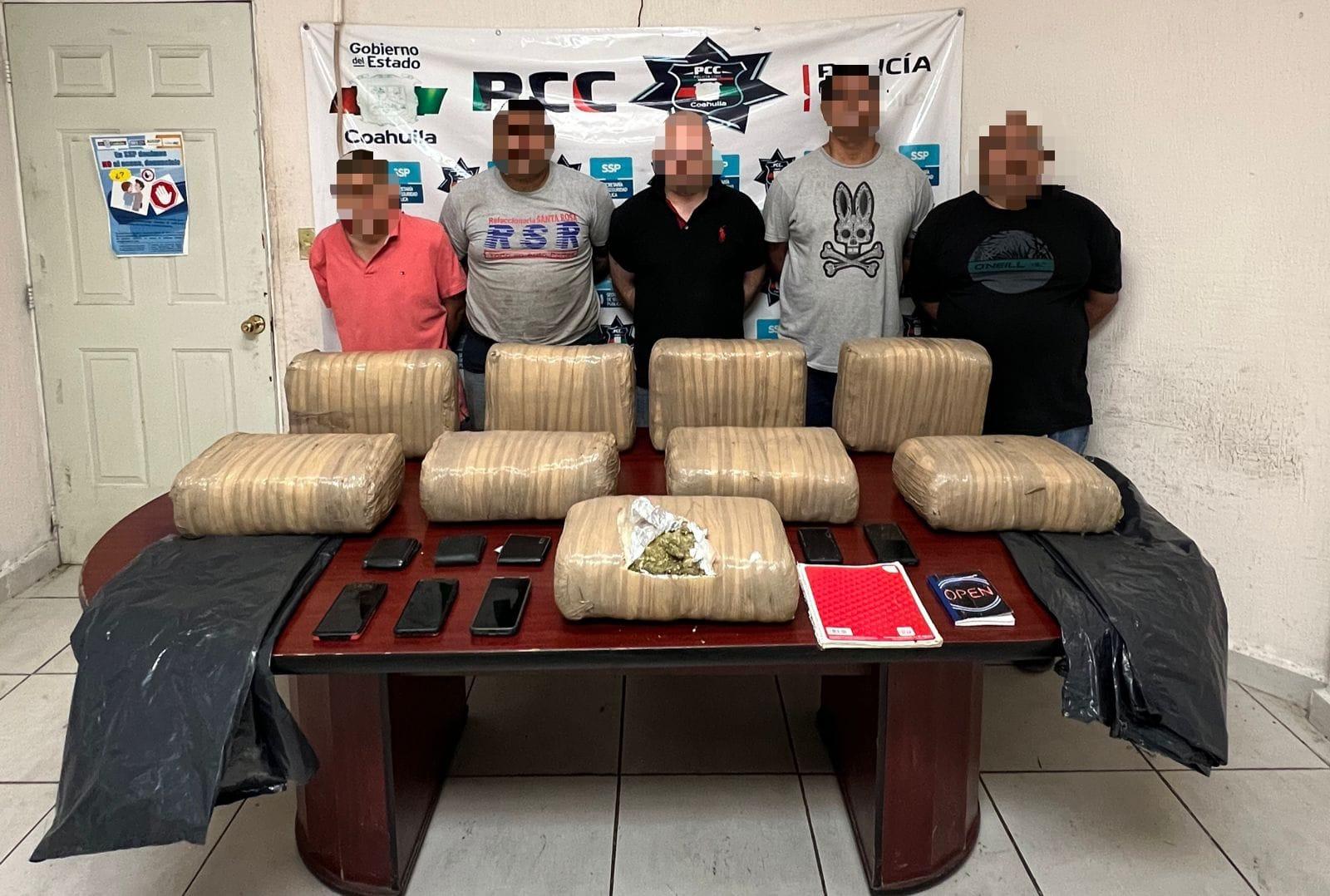 Caen 5 por posesión de 50 kilos de marihuana
