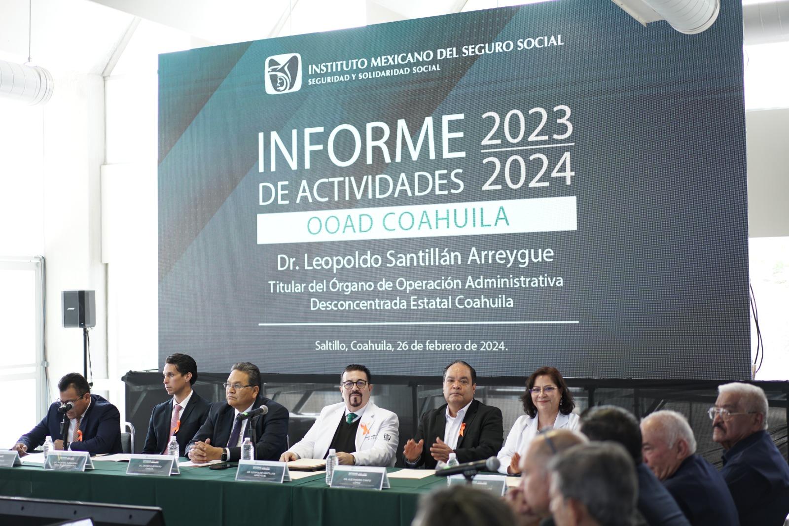 Presenta IMSS Coahuila Informe de Actividades