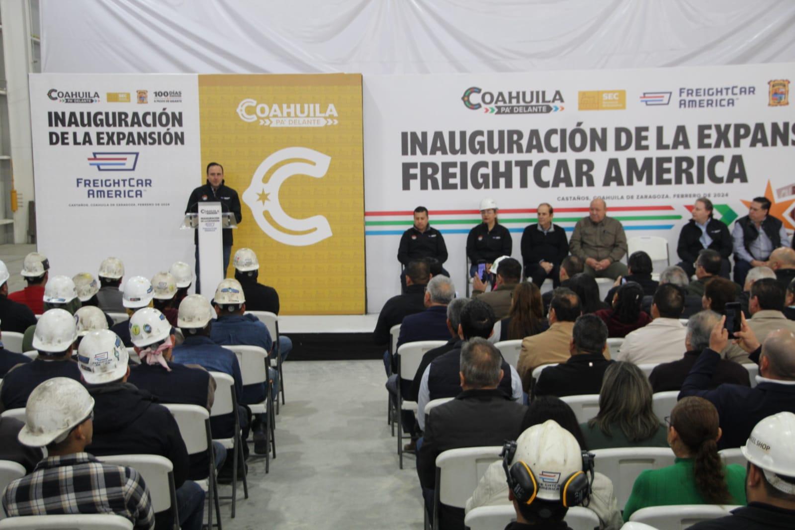 Inaugura Gobernador la expansión de Freightcar