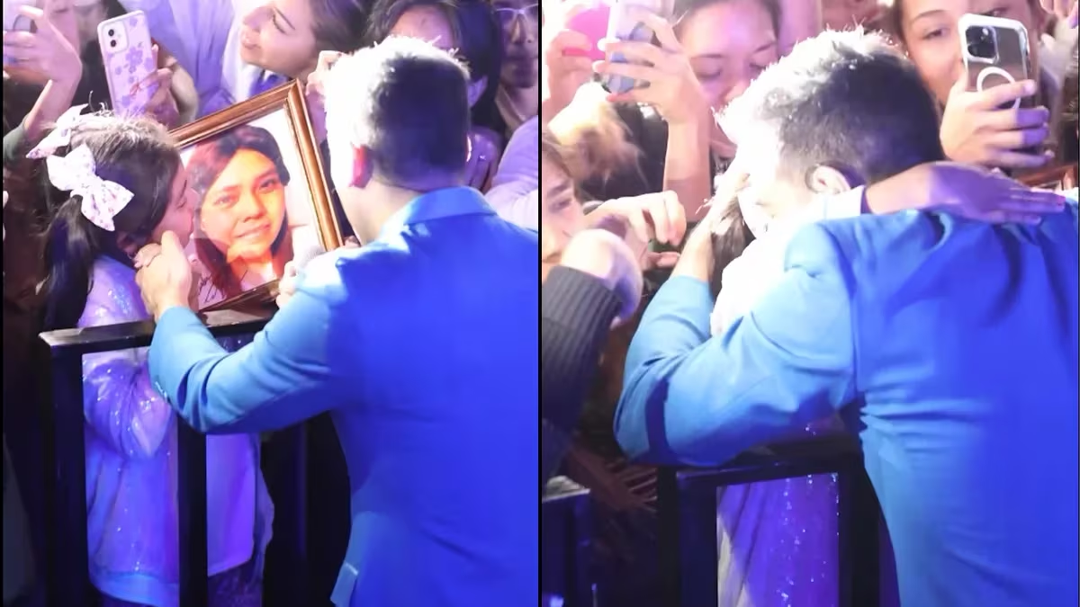 Carlos Rivera conmueve al cantarle EN VIVO a niña que llevó foto de su difunta madre a concierto