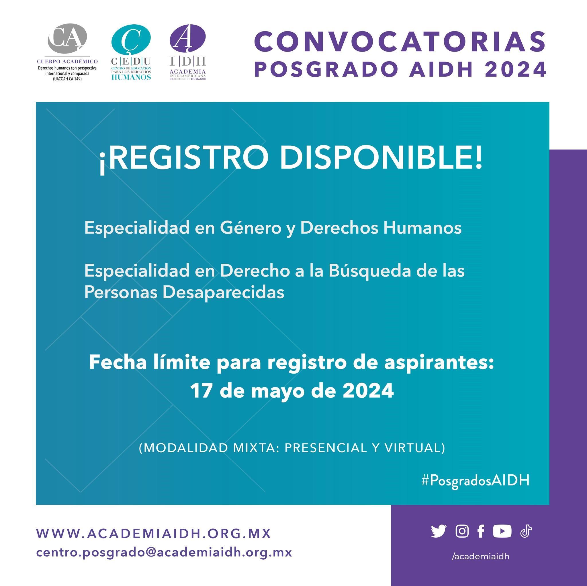 Convocan a postgrado en Derechos Humanos