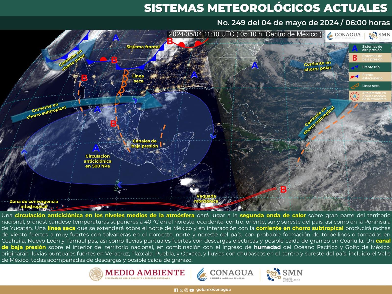 Pronostican lluvias fuertes y probabilidad de tornados