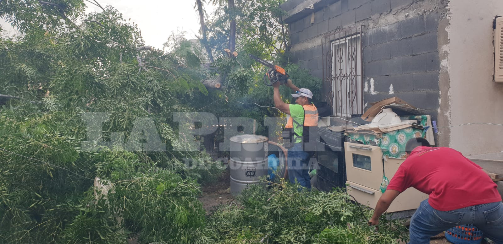 Sorprenden ventarrones con lluvia y granizo a cieneguenses