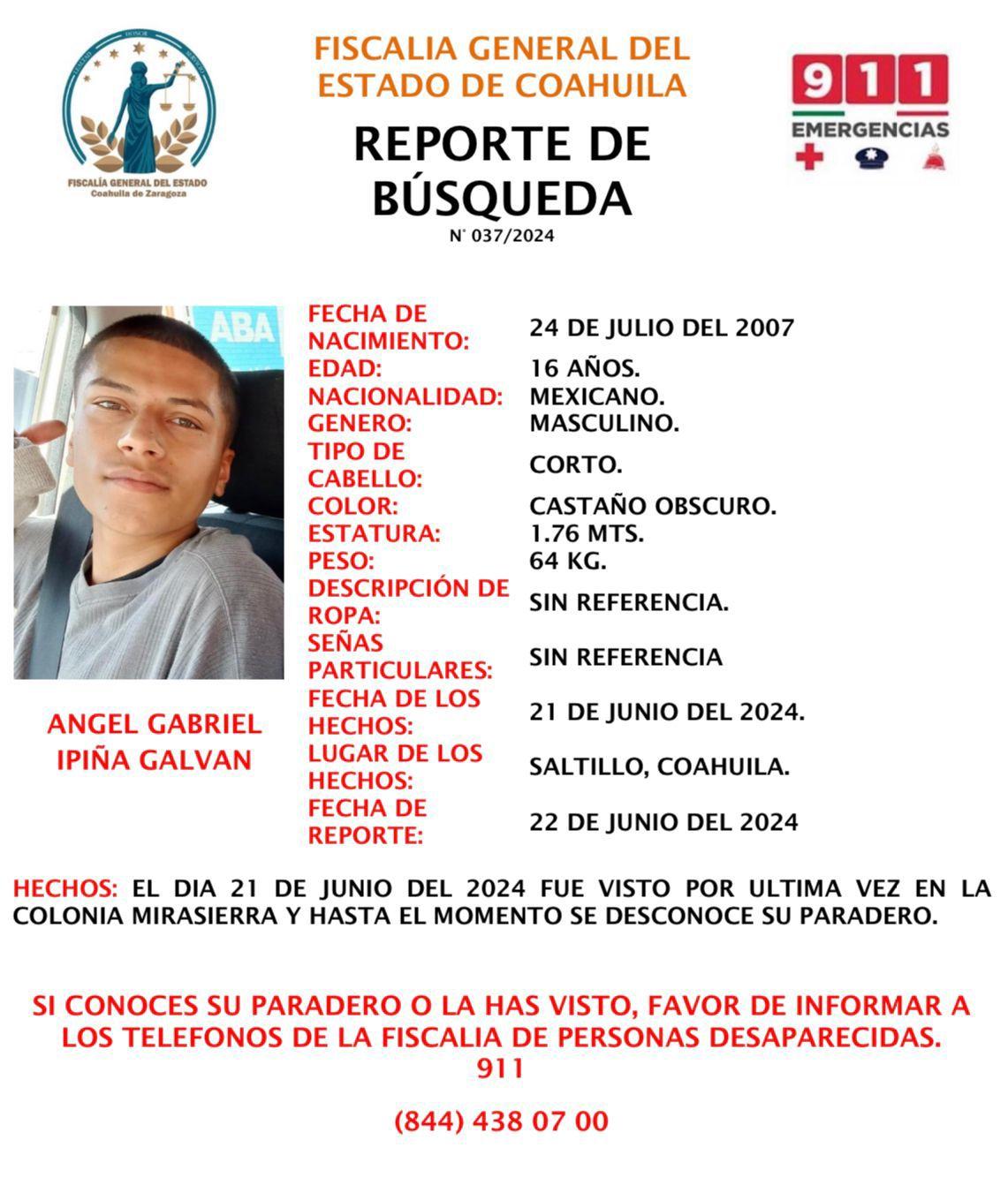 Se activa Alerta Amber en Saltillo