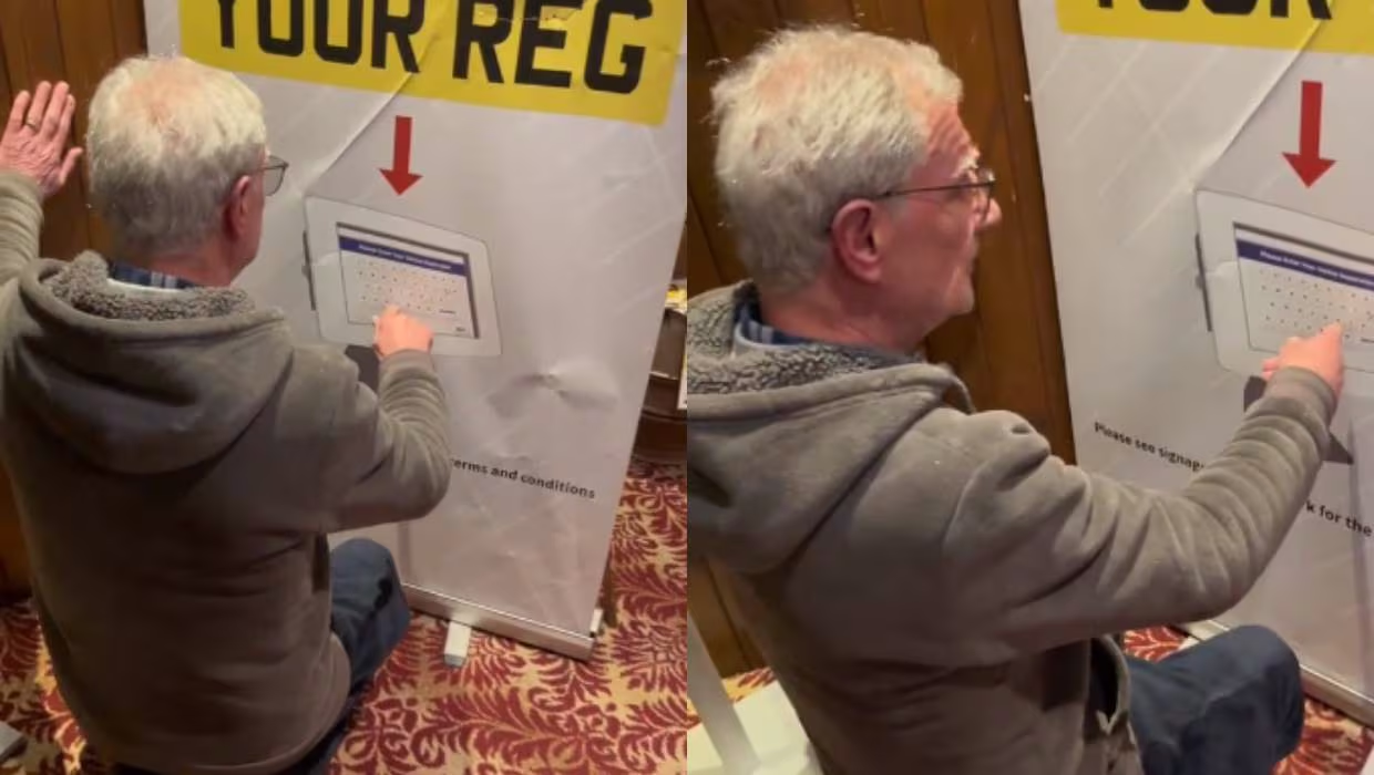 hombre se viraliza en TikTok por confundir un cartel con una computadora