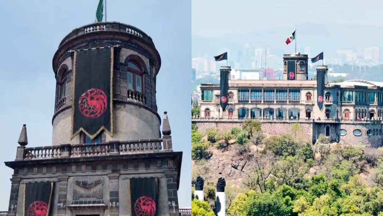 MAX viste al Castillo de Chapultepec con banderas del bando negro de Rhaenyra Targaryen