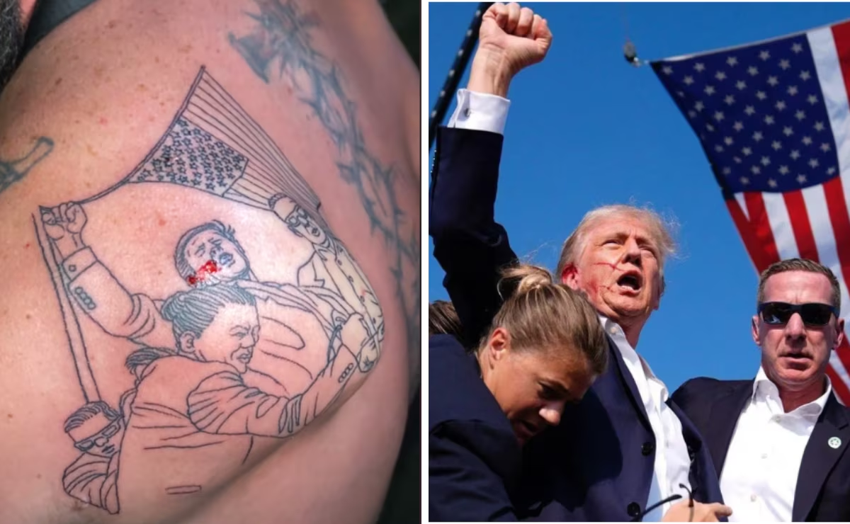 Hombre se tatúa escena del atentado contra Trump y las redes sociales «estallan»