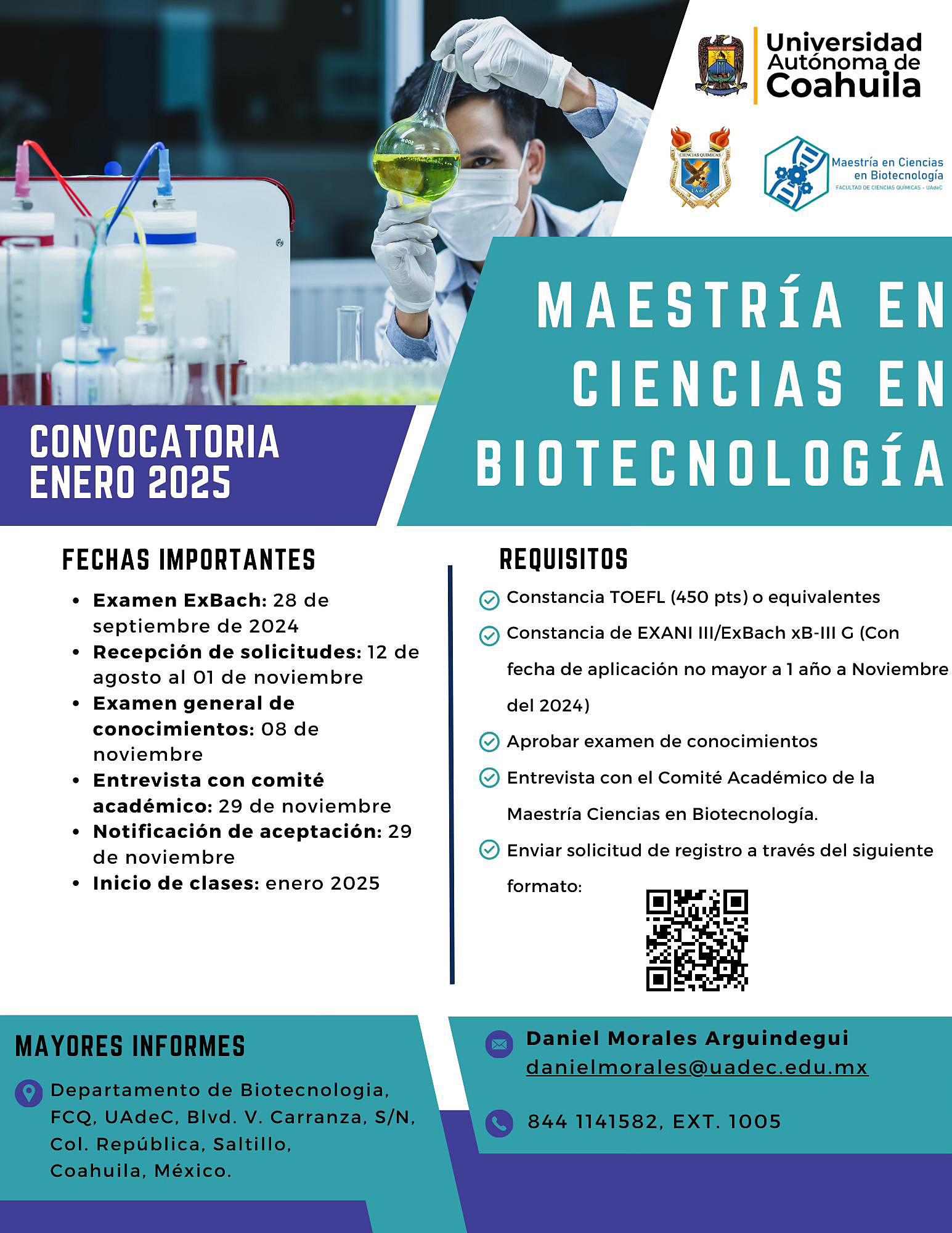 Ofrece la UAdeC Maestría Ciencias en Biotecnología