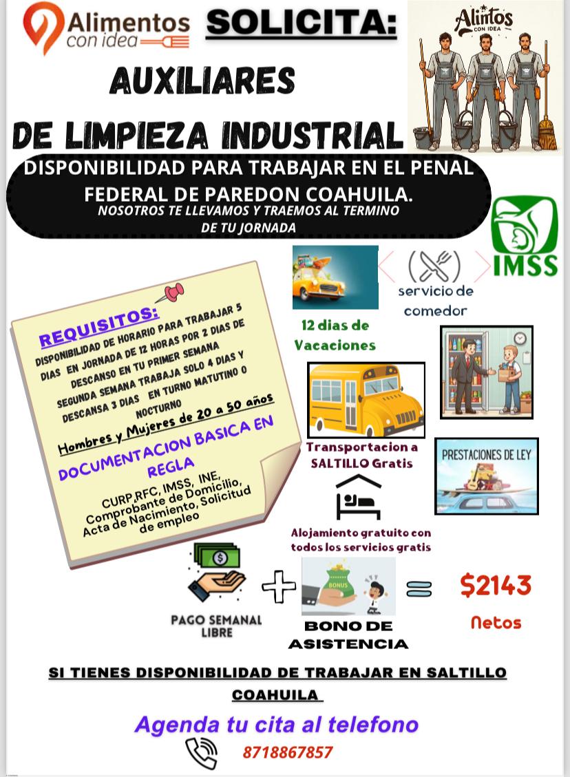ALIMENTOS CON IDEA ABRE OFERTA LABORAL