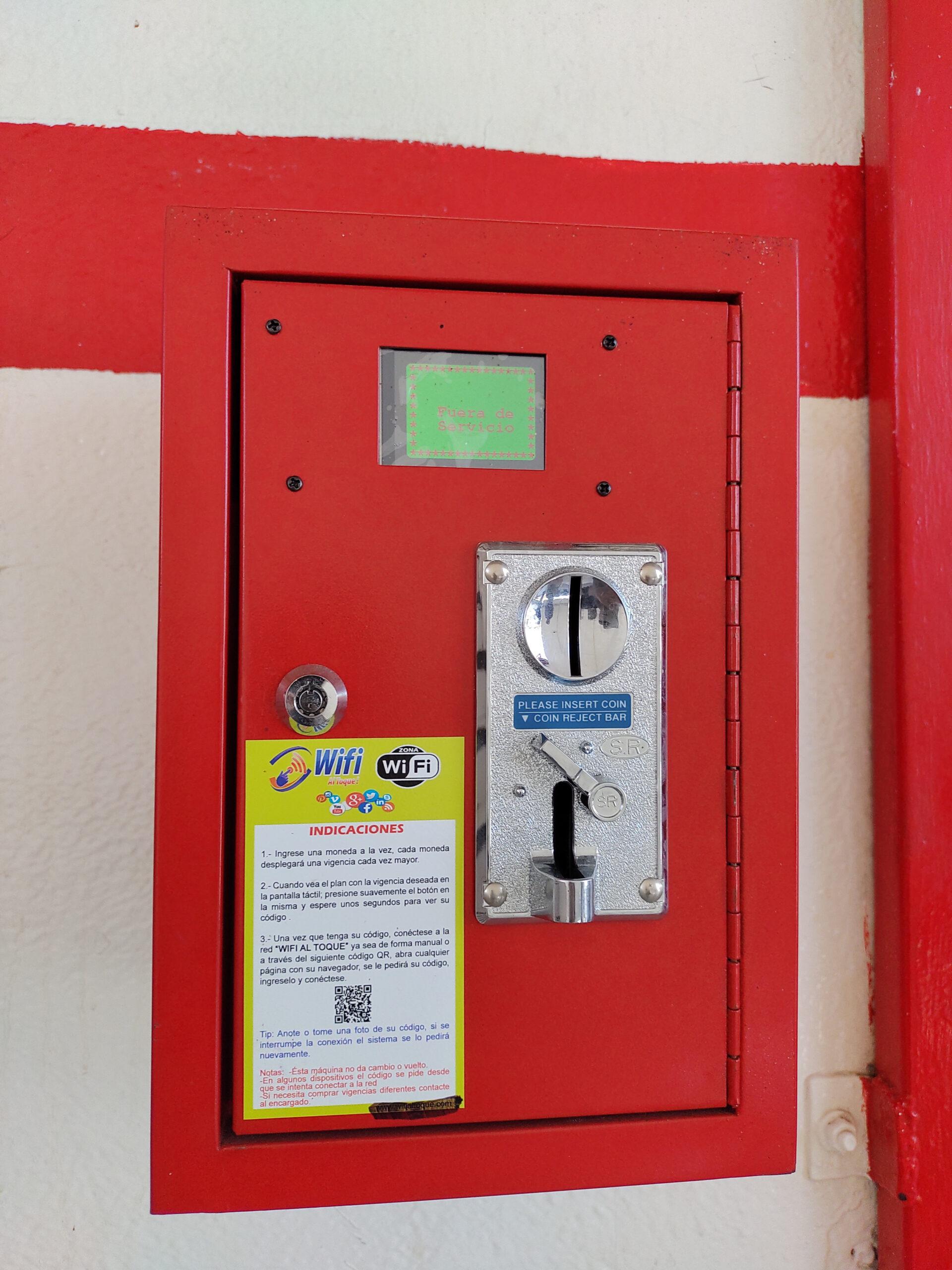 Ofrecen servicio Wifi con tragamonedas