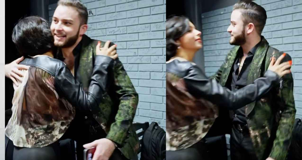 Ángela Aguilar pone nervioso a músico de La Adictiva con un beso