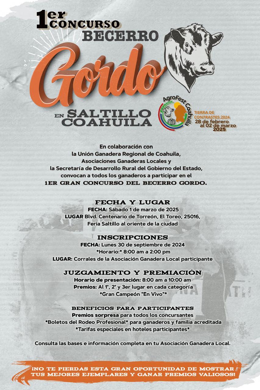 Anuncia Saltillo su primer concurso “Becerro Gordo”