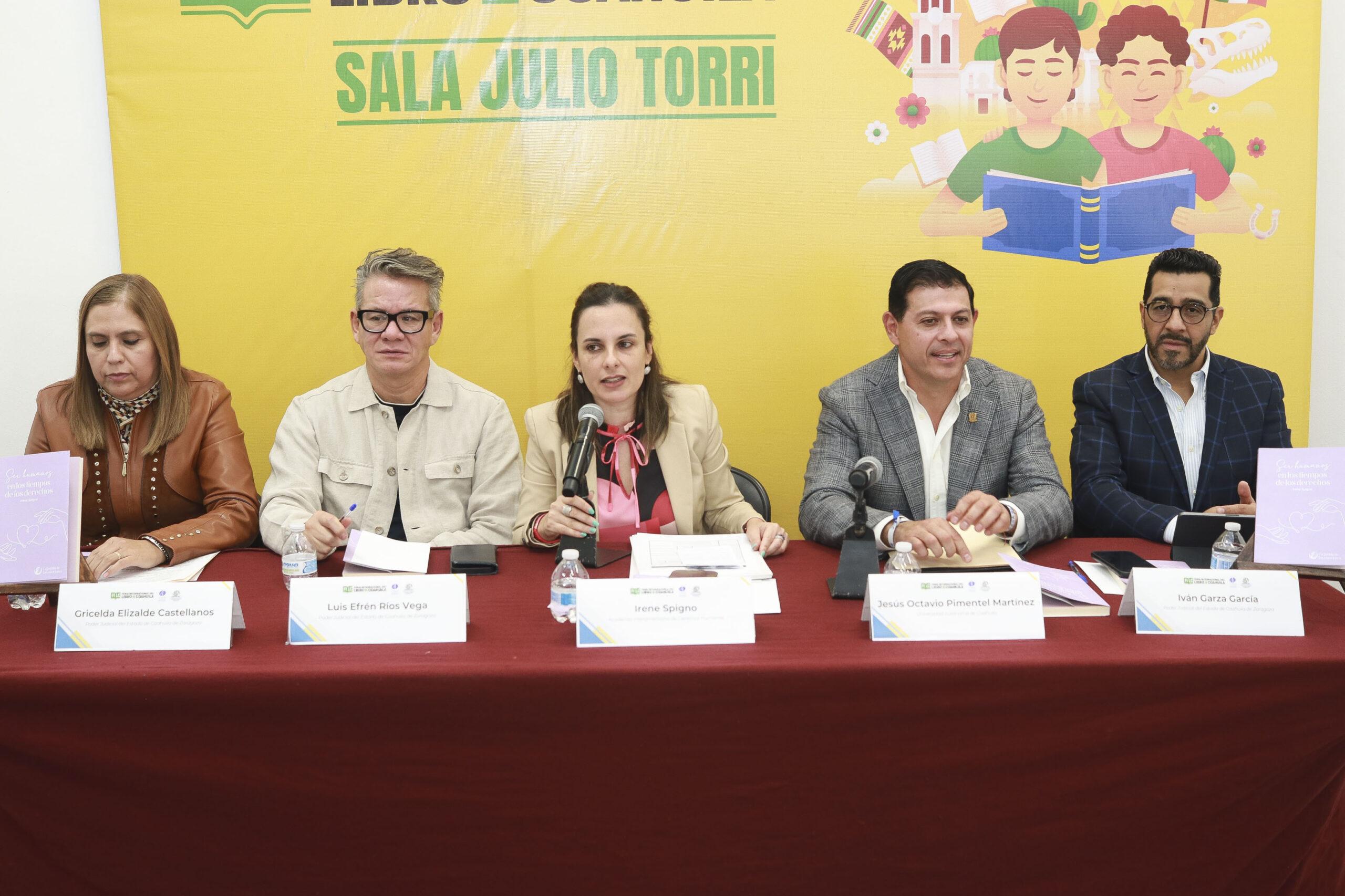 Presenta Rector de UAdeC en la FIL el Libro de Irene Spigno