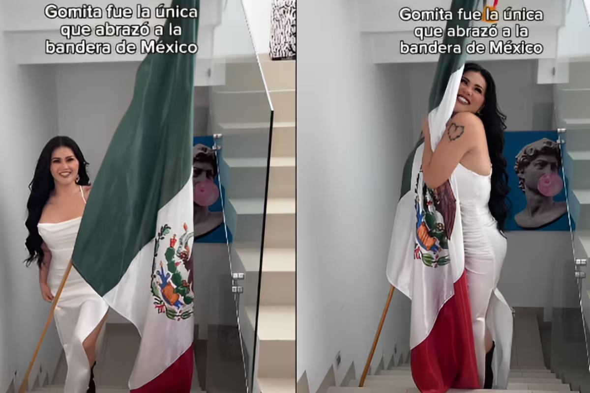 Critican a Gomita por arrastrar la bandera de México