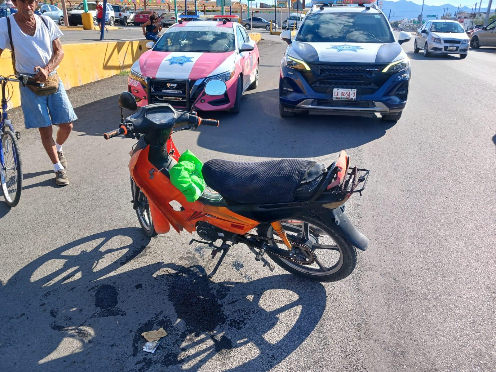 Con lesiones severas tripulante de moto