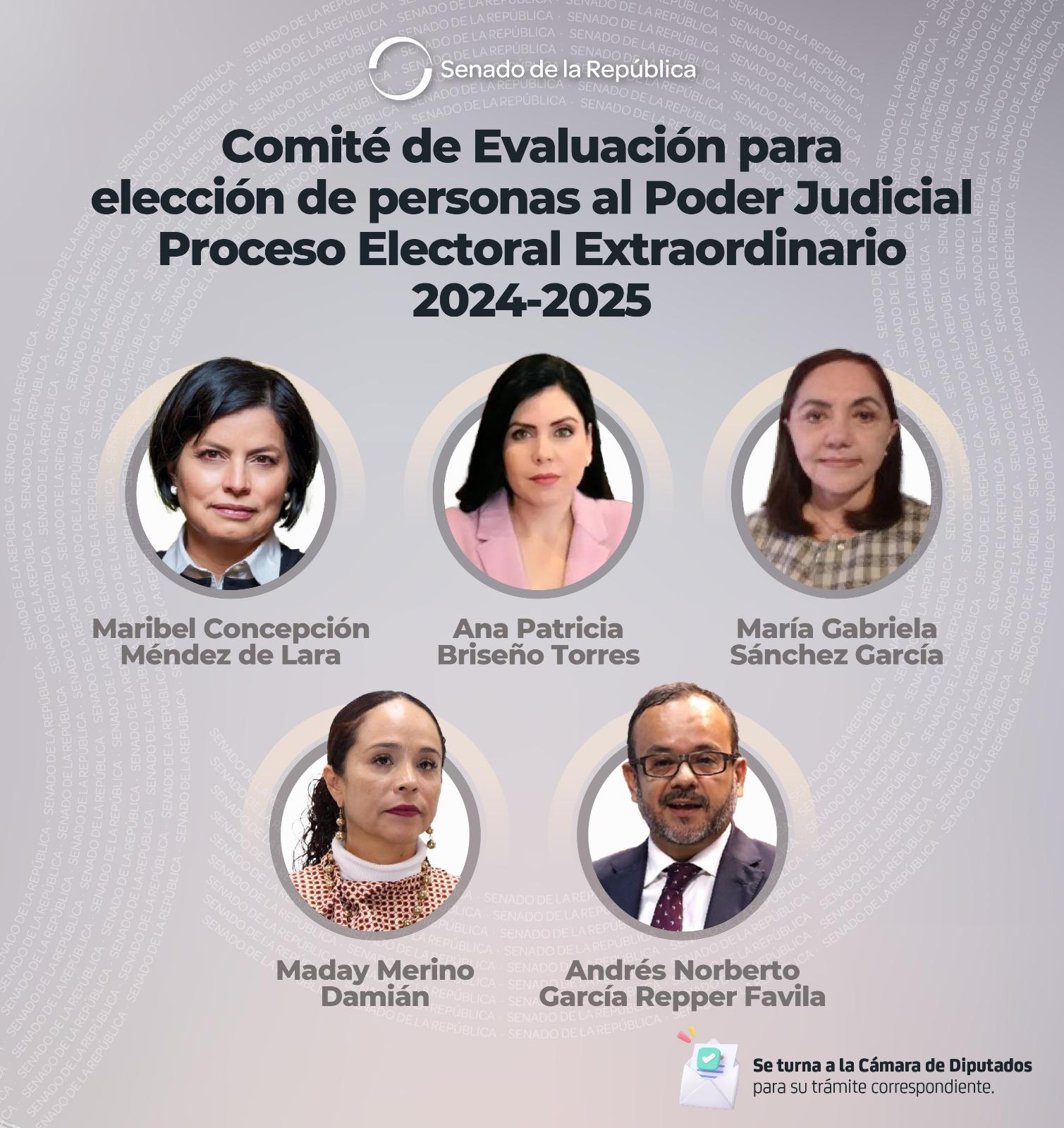 Senado aprueba integración del Comité de Evaluación para la elección de jueces en 2025