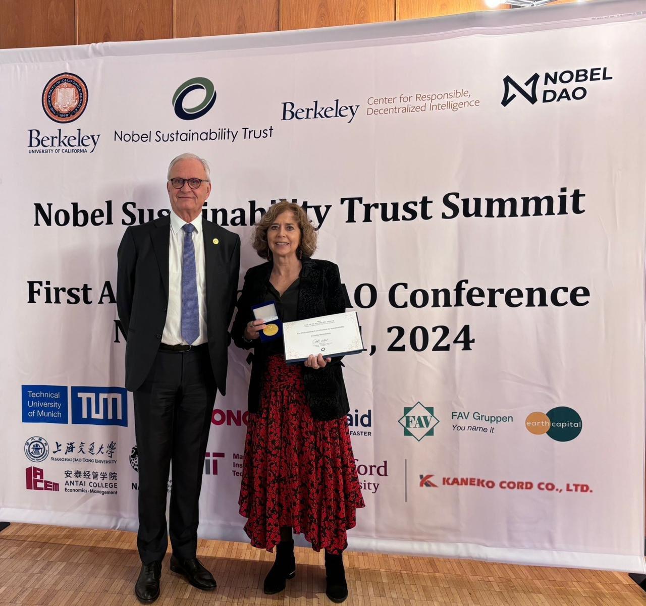Entregan el Nobel Sustainability Trust a Sheinbaum