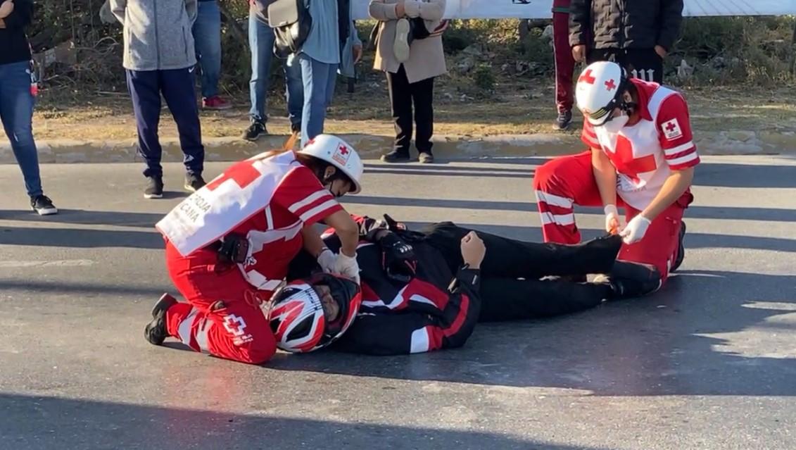 Motociclista lesionado tras choque en el Colosio