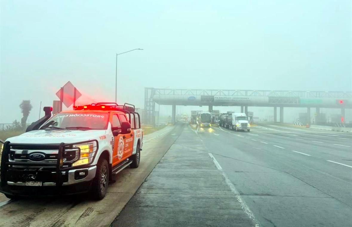 Cierran por niebla tramo de Autopista a Saltillo