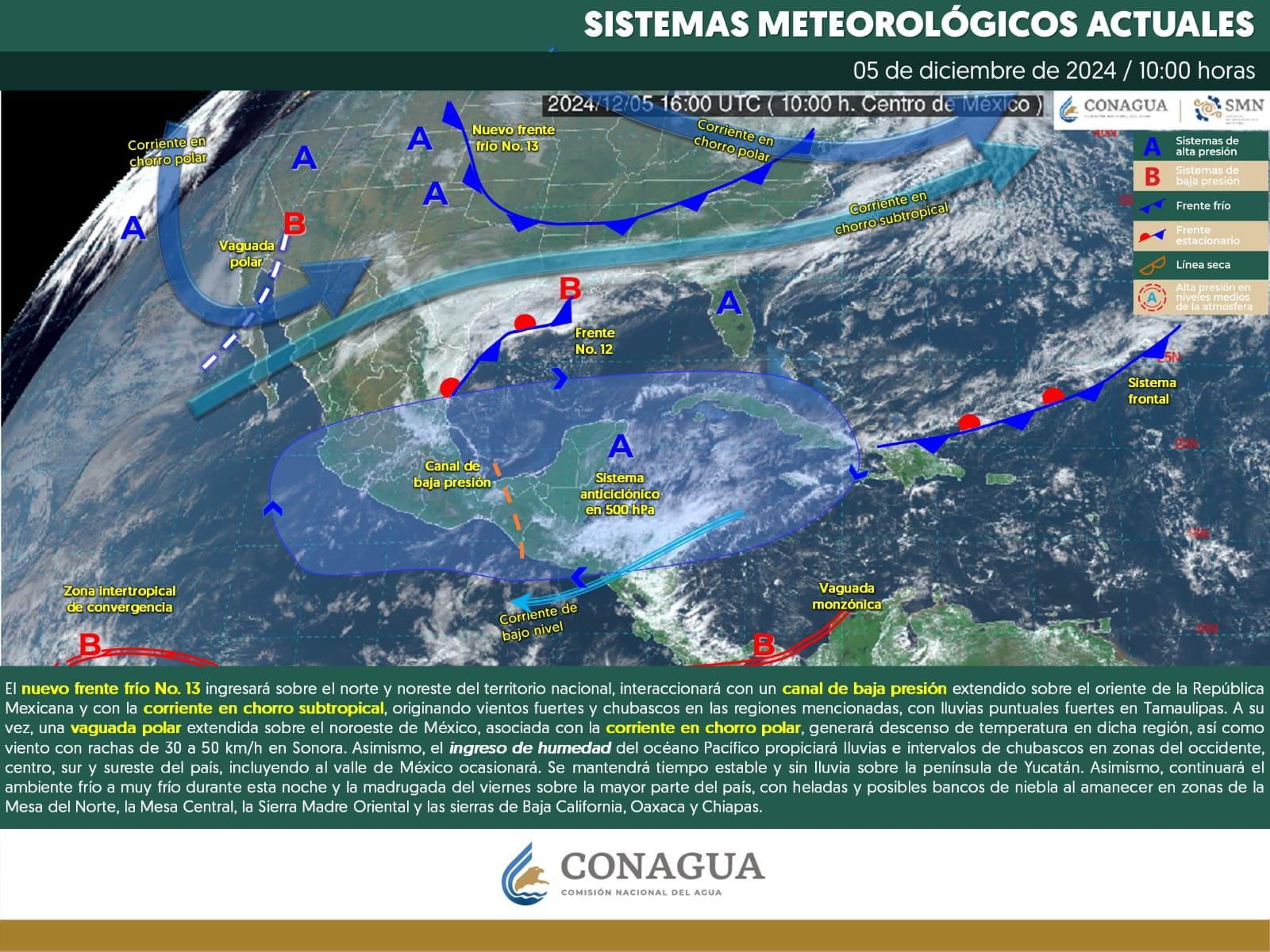 ADVIERTE PC FRÍO, VIENTOS Y LLUVIAS