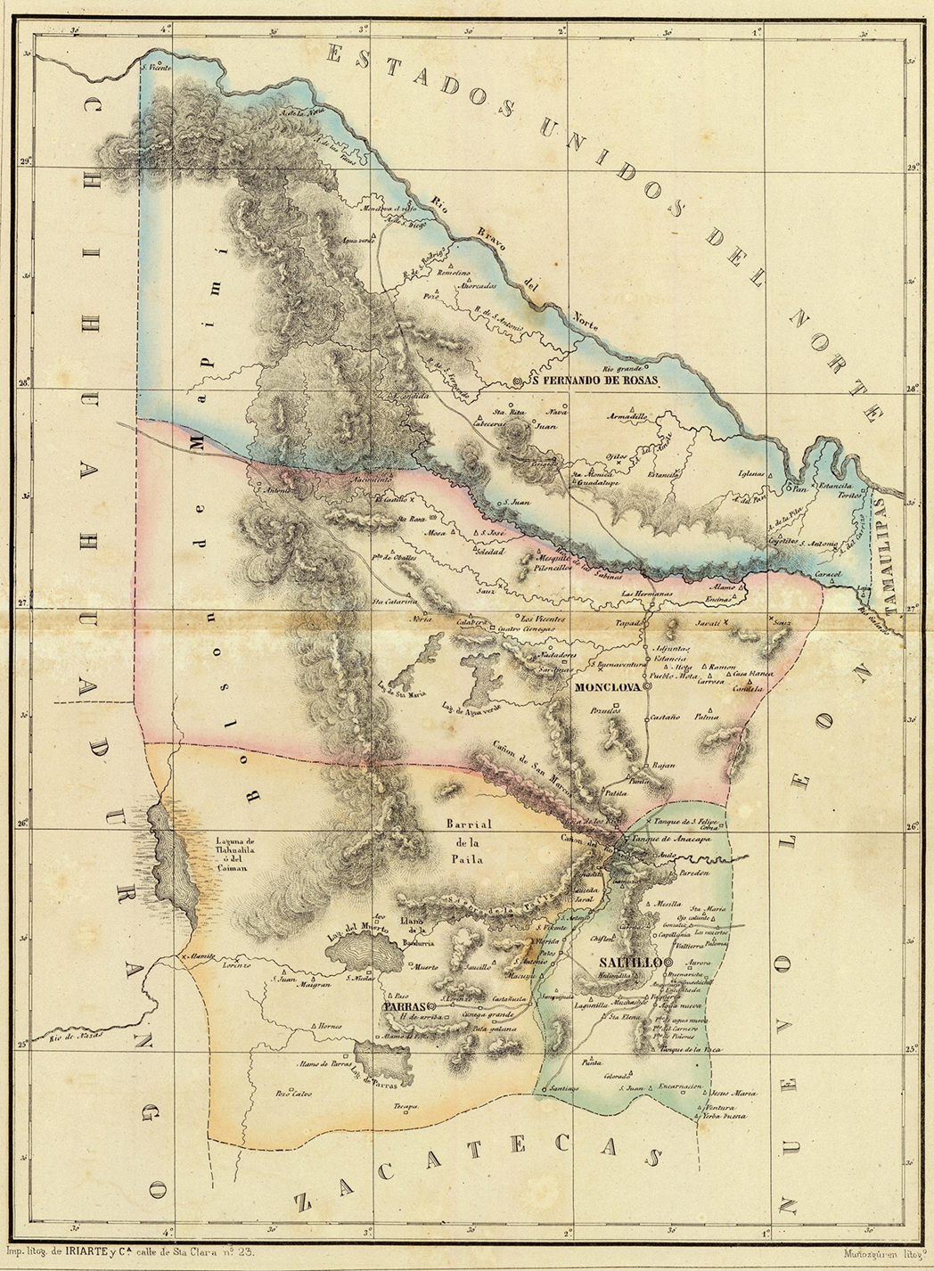 LOS 4 DISTRITOS DE COAHUILA EN 1858