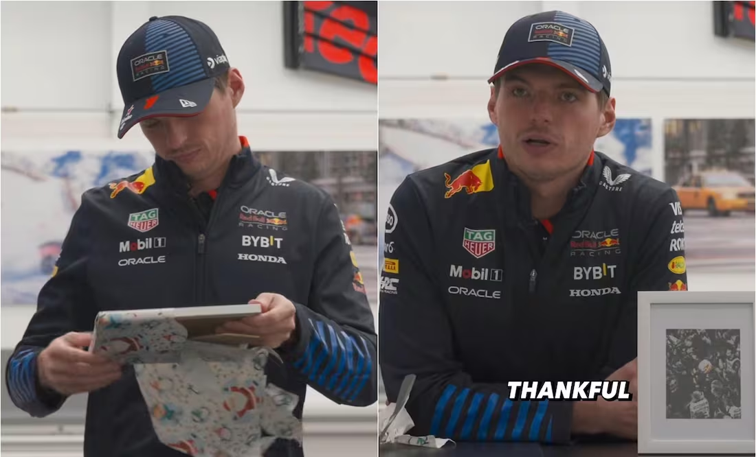 Max Verstappen recibe de regalo de Navidad cuadro de Checo Pérez; dedica emotivas palabras al mexicano